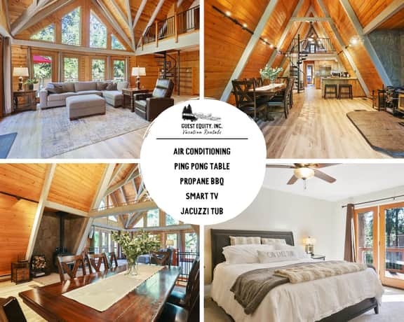 Bear Hugs A-Frame Cabin with Games, AC & BBQ Grill